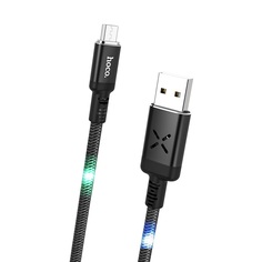 USB Кабель Micro, HOCO, U63, Подсветка от звука, черный