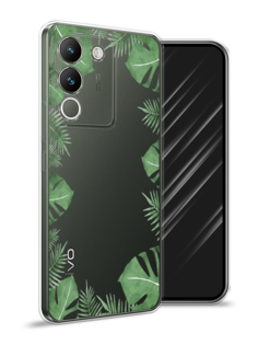 Чехол Awog на Vivo V29e 5G "Листья папоротника рамка"