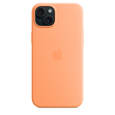 Чехол Apple Silicone Case with MagSafe для iPhone 15 Plus Orange Sorbet (MT173)