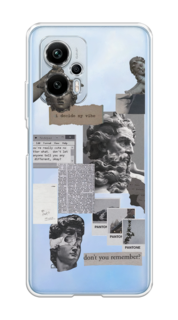 Чехол на Xiaomi Redmi Note 12T Pro "Коллаж греческие скульптуры" Case Place