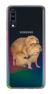 Чехол на Samsung Galaxy A70 "Капибара с ножом" Case Place