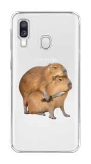 Чехол на Samsung Galaxy A40 "Капибара с ножом" Case Place