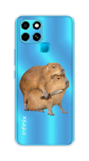 Чехол на Infinix SMART 6 "Капибара с ножом" Case Place