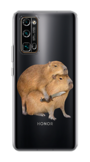 Чехол на Honor 30 Pro Plus "Капибара с ножом" Case Place