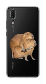 Чехол на Huawei P20 "Капибара с ножом" Case Place