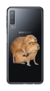 Чехол на Samsung Galaxy A7 2018 "Капибара с ножом" Case Place