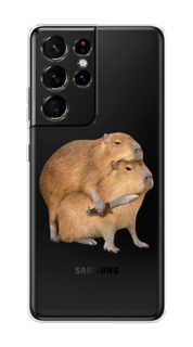 Чехол на Samsung Galaxy S21 Ultra "Капибара с ножом" Case Place