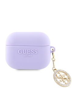 Чехол Guess для Airpods 3 из силикона с подвеской Purple