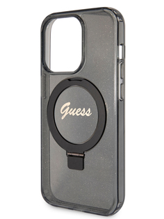 Чехол Guess для iPhone 15 Pro Max с MagSafe и функцией подставки прозрачный, черный