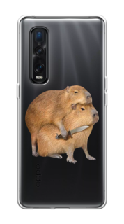 Чехол на Oppo Find X2 Pro "Капибара с ножом" Case Place