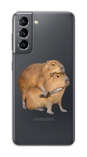 Чехол на Samsung Galaxy S21 "Капибара с ножом" Case Place
