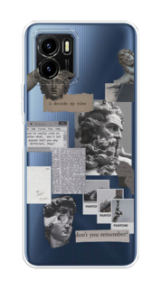 Чехол на Vivo Y15s "Коллаж греческие скульптуры" Case Place