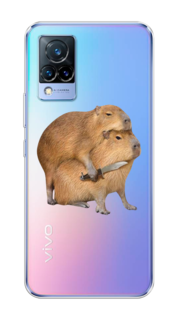 Чехол на Vivo V21 "Капибара с ножом" Case Place
