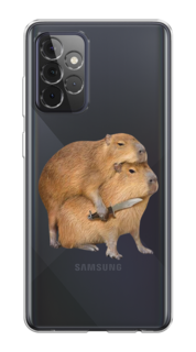 Чехол на Samsung Galaxy A72 "Капибара с ножом" Case Place