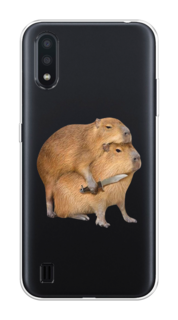 Чехол на Samsung Galaxy A01 "Капибара с ножом" Case Place
