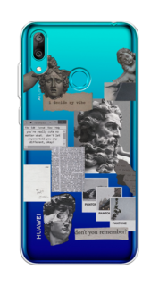 Чехол на Huawei Y7 2019 "Коллаж греческие скульптуры" Case Place