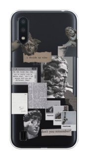 Чехол на Samsung Galaxy A01 "Коллаж греческие скульптуры" Case Place