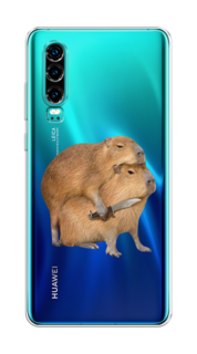 Чехол на Huawei P30 "Капибара с ножом" Case Place