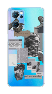 Чехол на Oppo Reno 7 5G "Коллаж греческие скульптуры" Case Place