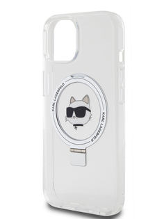 Чехол Karl Lagerfeld для iPhone 15 с функцией подставки и MagSafe, прозрачный