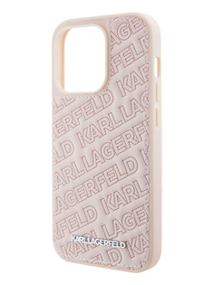 Чехол Karl Lagerfeld для iPhone 15 Pro из экокожи стеганый, розовый