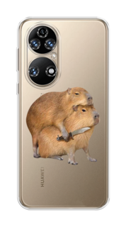 Чехол на Huawei P50 "Капибара с ножом" Case Place