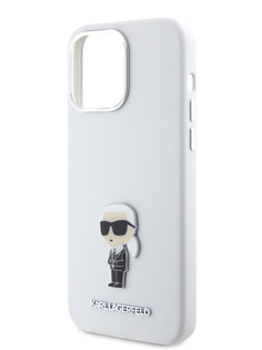 Чехол Karl Lagerfeld для iPhone 15 Pro Max с эффектом Soft touch, белый