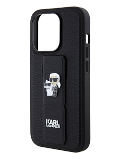Чехол Karl Lagerfeld для iPhone 15 Pro Max с ремешком и функцией подставки NFT, черный