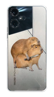 Чехол на Tecno Pova Neo 3 "Капибара с ножом" Case Place