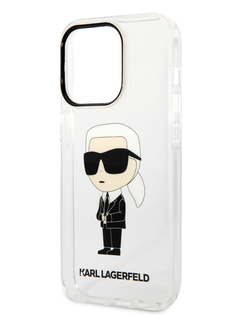 Чехол Karl Lagerfeld для iPhone 15 Pro с принтом NFT Karl Ikonik, прозрачный