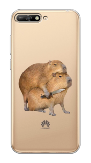 Чехол на Huawei Y6 2018 "Капибара с ножом" Case Place