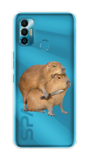 Чехол на Tecno Spark 7 "Капибара с ножом" Case Place