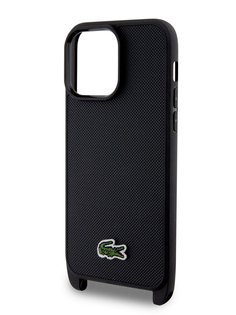 Чехол Lacoste для iPhone 15 Pro Max с фирменным ремешком Hard Black