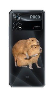 Чехол на Xiaomi Poco X4 Pro 5G "Капибара с ножом" Case Place