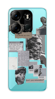 Чехол на Tecno Spark Go 2023/Pop 7 Pro/Infinix Smart 7 "Коллаж греческие скульптуры" Case Place