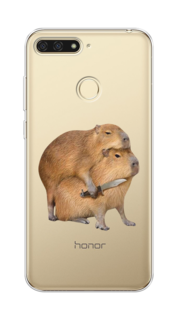 Чехол на Honor 7C/7A Pro/Huawei Y6 Prime 2018 "Капибара с ножом" Case Place