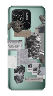 Чехол на Xiaomi Redmi 10C "Коллаж греческие скульптуры" Case Place
