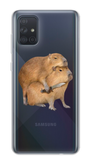 Чехол на Samsung Galaxy A71 4G "Капибара с ножом" Case Place