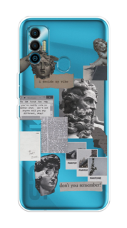 Чехол на Tecno Spark 7 "Коллаж греческие скульптуры" Case Place