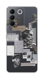Чехол на Vivo V27e "Коллаж греческие скульптуры" Case Place