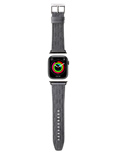 Ремешок Karl Lagerfeld для Apple Watch 41 / 40 / 38 mm из экокожи с тиснением, серебристый