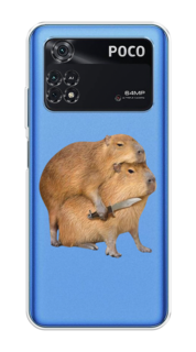 Чехол на Xiaomi Poco M4 Pro 4G "Капибара с ножом" Case Place