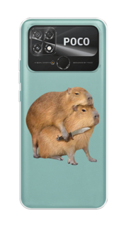 Чехол на Xiaomi Poco C40 "Капибара с ножом" Case Place