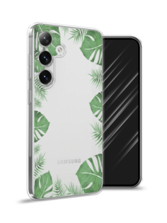 Чехол Awog на Samsung Galaxy S24 "Листья папоротника рамка"