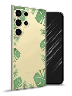Чехол Awog на Samsung Galaxy S24 Ultra "Листья папоротника рамка"