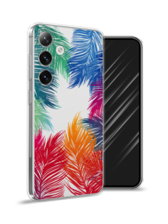 Чехол Awog на Samsung Galaxy S24 "Рамка из перьев"
