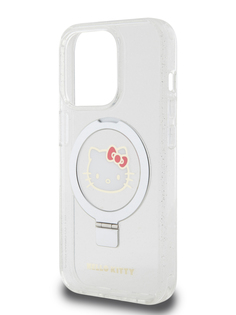 Чехол Hello Kitty для iPhone 15 Pro с MagSafe и функцией подставки прозрачный