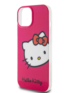 Чехол Hello Kitty для iPhone 15 ударопрочный с принтом Kitty Head, розовый