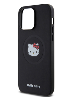 Чехол Hello Kitty для iPhone 14 Pro Max из экокожи с MagSafe черный