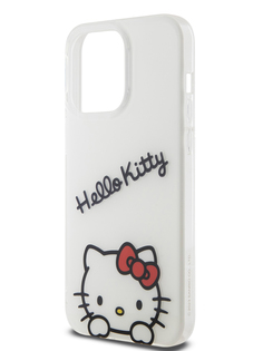 Чехол Hello Kitty для iPhone 15 Pro Max с ремешком на шею или через плечо белый